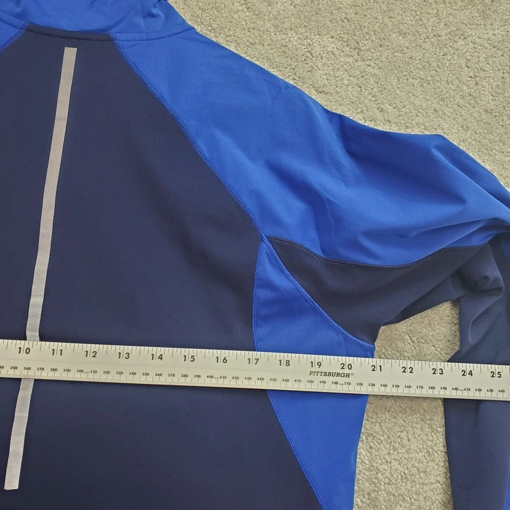 Brooks Run Happy Drilayer Technology Top Mens Medium Blue‎ Mock Neck Athleisure